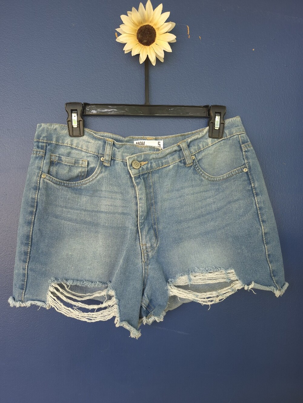 refuge MOM Light Blue Distressed Denim Jean Shorts